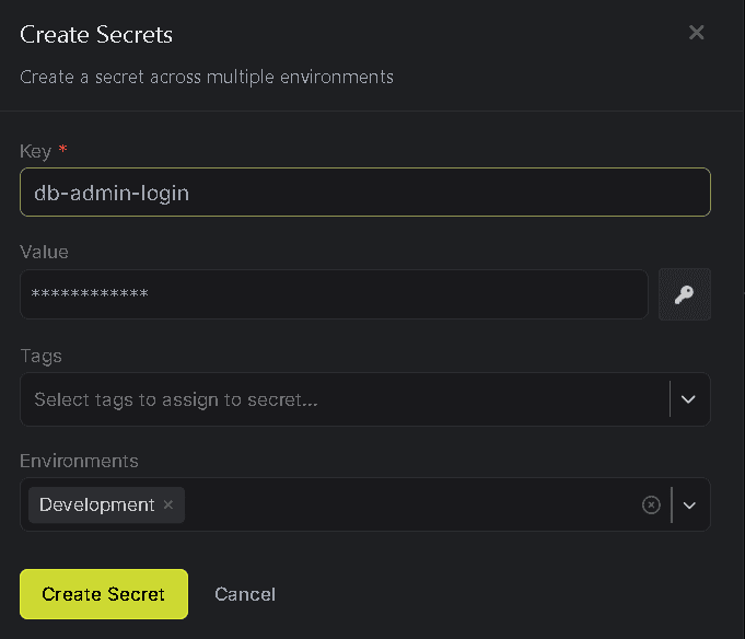 Infisical add secret