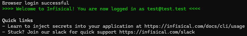 Infisical login