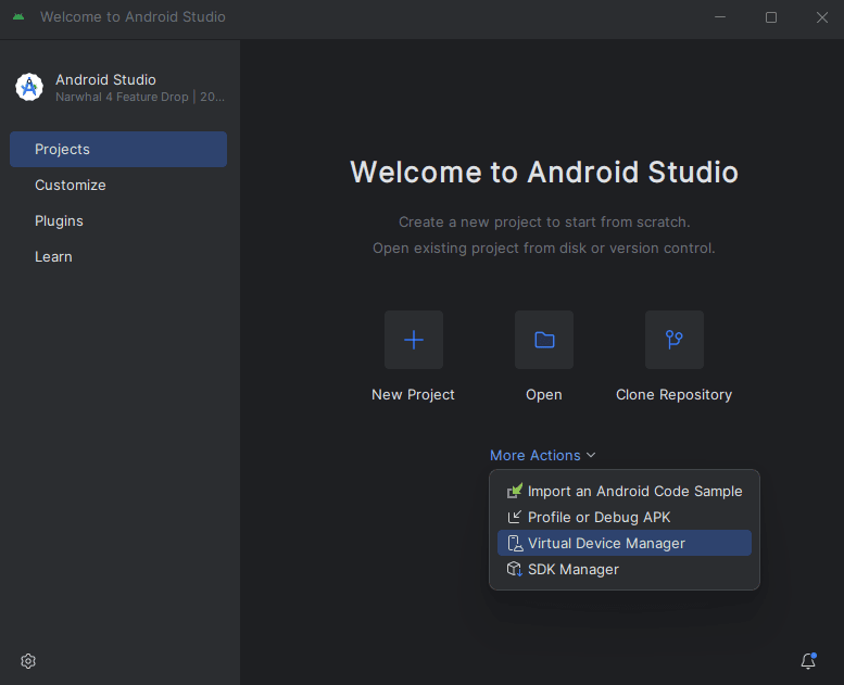 Add emulator to Webstorm