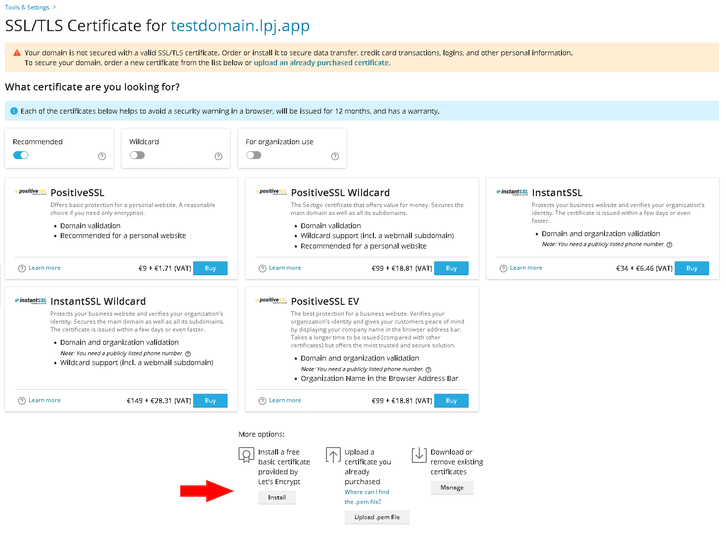 plesk-add-free-ssl-to-domain